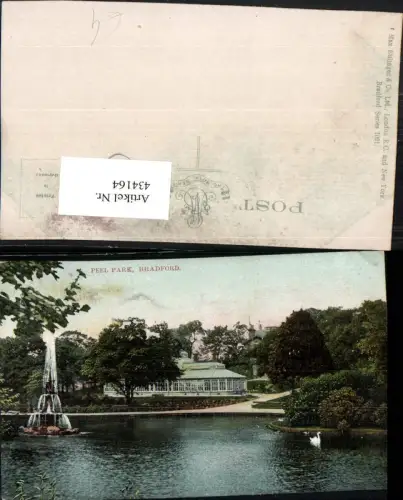 434164,England Bradford Peel Park Teich Brunnen