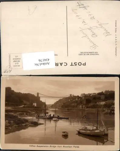 434176,England Clifton Suspension Bridge from Rownham Fields Brücke Boote
