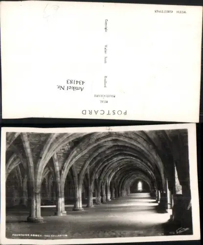 434183,England Fountains Abbey Cellarium Saal Innenansicht Säulen