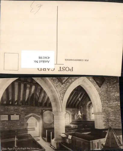 434198,England Stoke Poges Church Grays Pew in corner Kirche Innenansicht