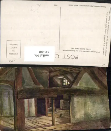 434200,Künstler AK W. W. Quatremain England Shakespeares Birthplace Wool Room