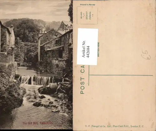 442684,England Ambleside Old Mill Wassermühle Mühle Wehr