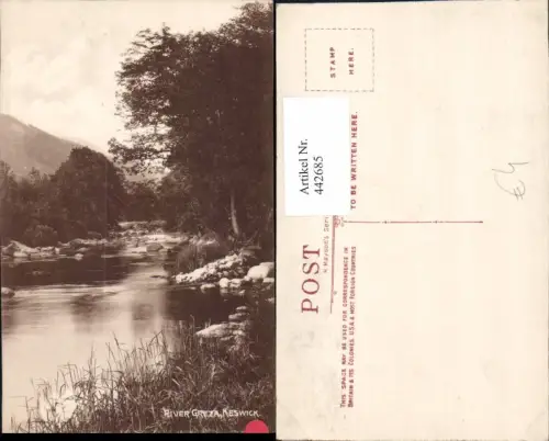 442685,England Keswick River Greta Fluss Partie