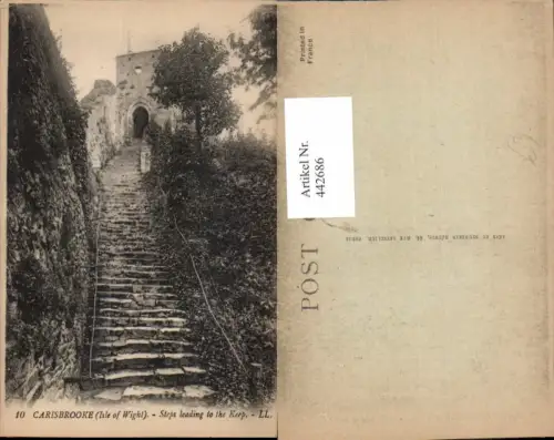 442686,England Isle of Wight Carisbrooke Steps leading to the Keep Stiegen