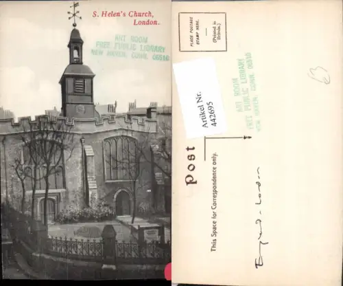 442695,England London St. Helens Church Kirche