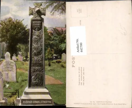 442700,England Coniston Ruskins Grave Grabmal Friedhof