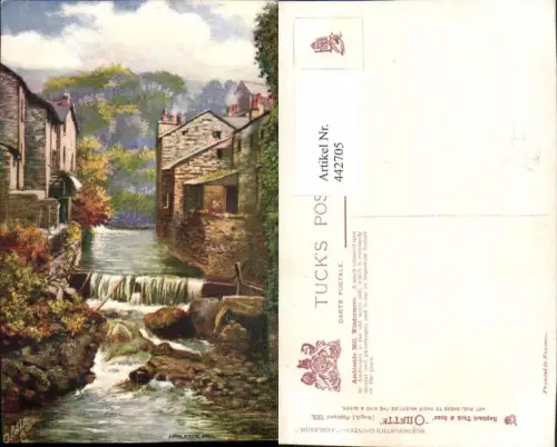 442705,Künstler AK England Ambleside Mill Wassermühle pub Raphael Tuck 7326