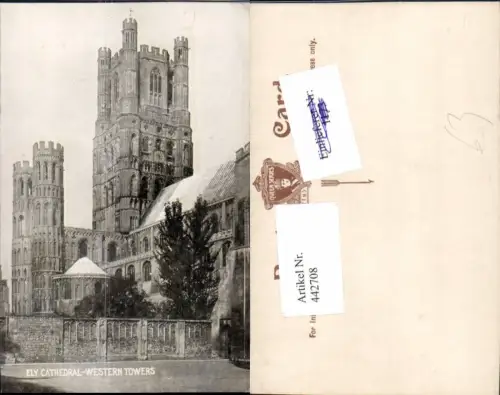 442708,England Ely Cathedral Western Towers Kirche Türme