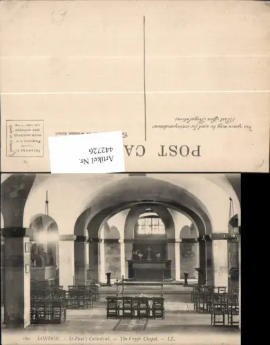 442726,England London St. Pauls Cathedral Crypt Chapel Kapelle