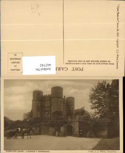 442742,England Kenilworth Castle Leicesters Gatehouse Kutsche
