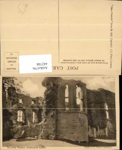 442748,England Kenilworth Castle Oriel Window Ruine