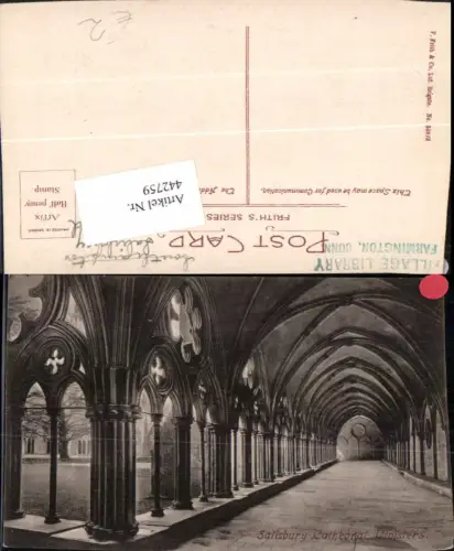 442759,England Salisbury Cathedral Cloisters Kloster Arkaden