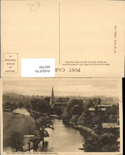 442799,England Stratfordn-on-Avon River Avon and Holy Trinity Church Kirche