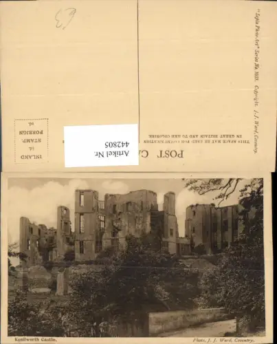 442805,England Kenilworth Castle Burg Ruine