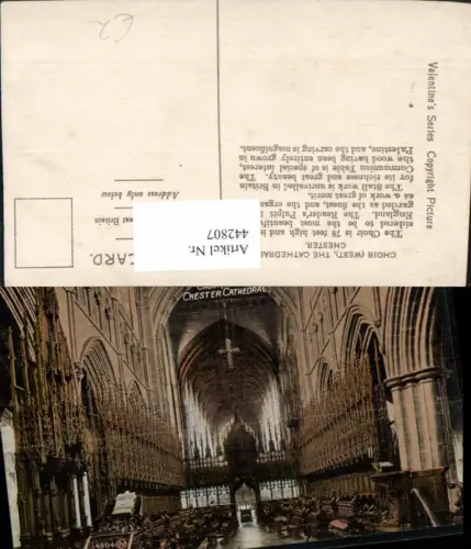 442807,England Chester Cathedral Choir Kirche Innenansicht