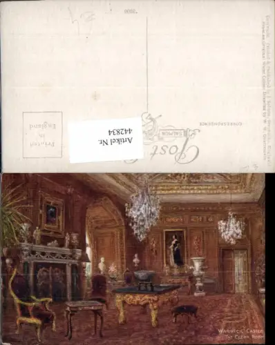 442834,Künstler AK W. W. Quatremain England Warwick Castle Cedar Room Innenansicht