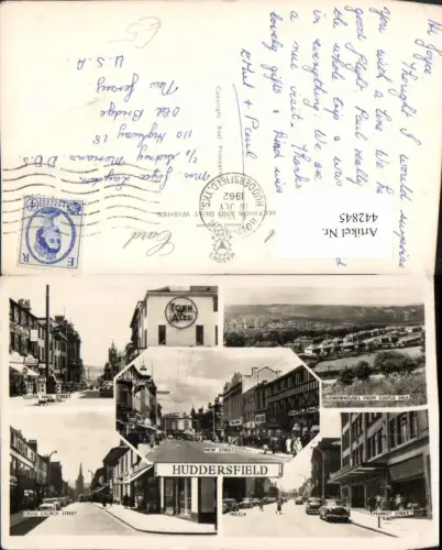 442845,England Huddersfield Market Cloth Hall Cross Church Streets Mehrbildkarte