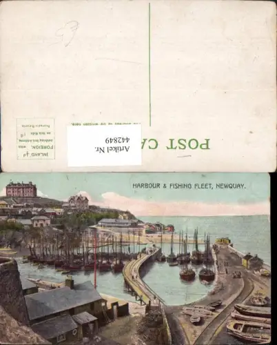 442849,England Newquay Harbour and fishing Fleet Hafen Boote