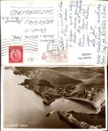 442884,England Lulworth Cove Bucht Fliegeraufnahme