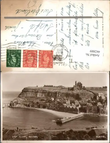 442889,England Whitby East Cliff Totale Strand Küste