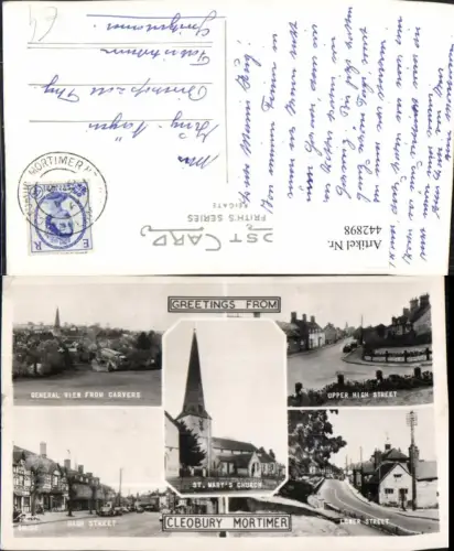 442898,England Cleobury Mortimer Totale Kirche Church Straßen Mehrbildkarte