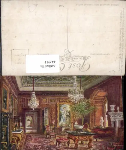 442911,Künstler AK W. W. Quatremain England Warwick Castle Cedar Drawing Room