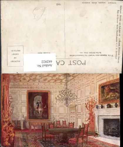 442922,Künstler AK W. W. Quatremain England Warwick Dining Room Innenansicht