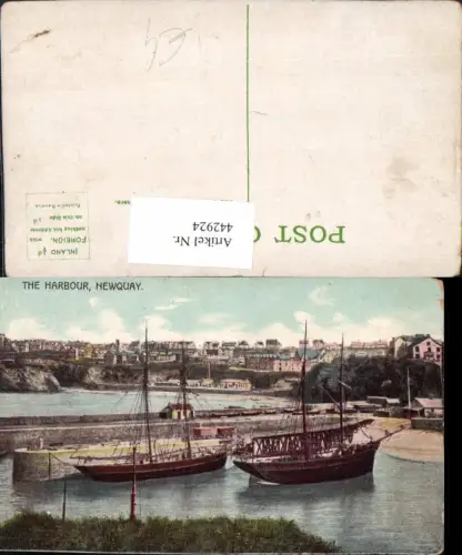 442924,England Newquay Harbour Teilansicht Hafen Segelschiffe
