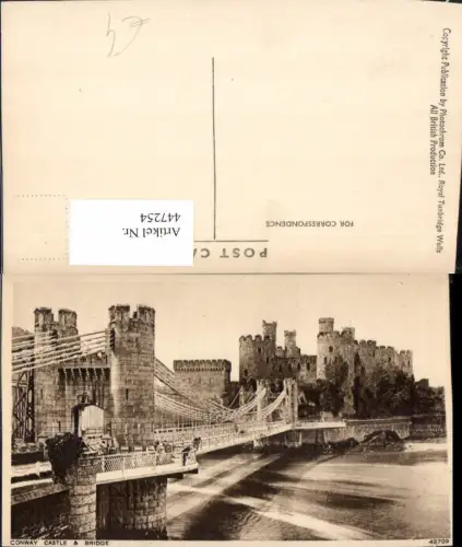 447254,England Conway Castle and Bridge Brücke Schloss