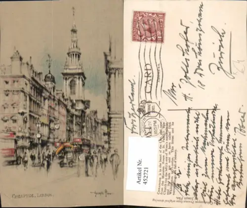 452721,Künstler AK Joseph Pike England London Cheapside Straßenansicht