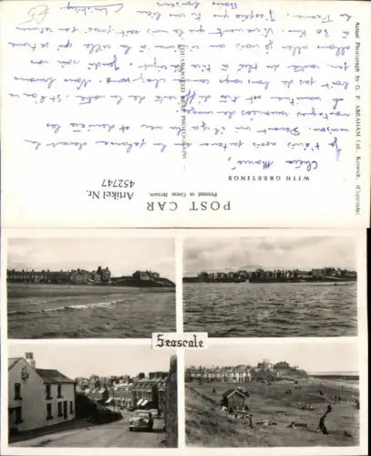 452747,England Seascale Teilansicht Liegewiese Straße Mehrbildkarte