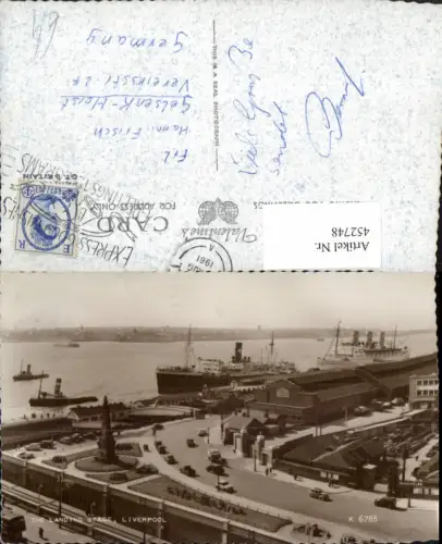 452748,England Liverpool Landing Stage Landungsplatz Dampfer