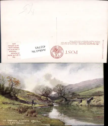 452795,Künstler AK England Llanwrtyd Wells Sheep Pool Landschaft