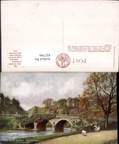 452796,Künstler AK England Builth Wells Irfon Bridge Brücke
