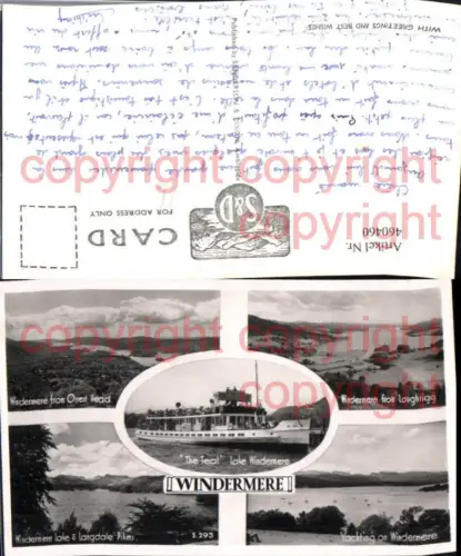 460460,England Windermere Totale Lake See Boot Mehrbildkarte