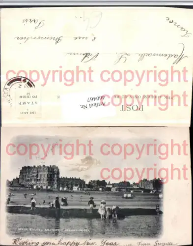 460467,England Bexhill-on-Sea Beach and Hotel Metropole Strand