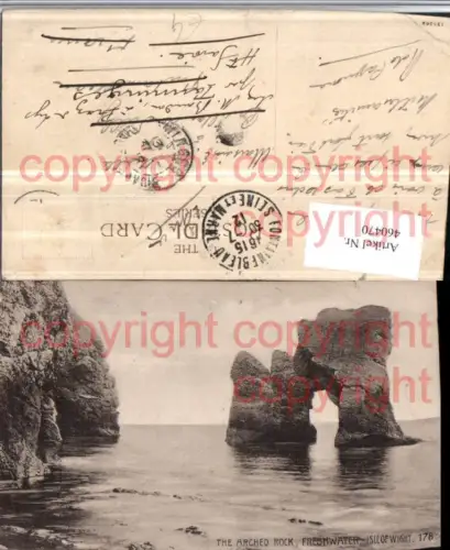 460470,England Isle of Wight Freshwater Arched Rock Felsen