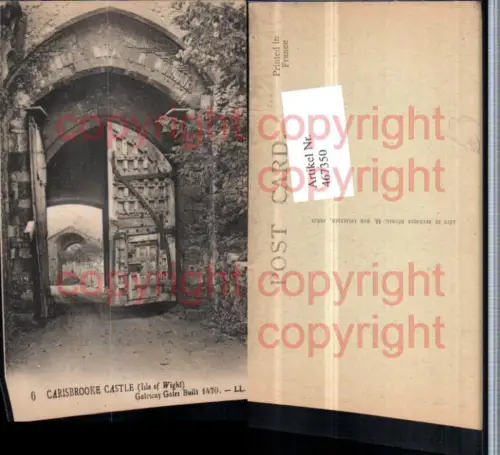 467350,England Isle of Wight Carisbrooke Castle Gateway Gate Tor
