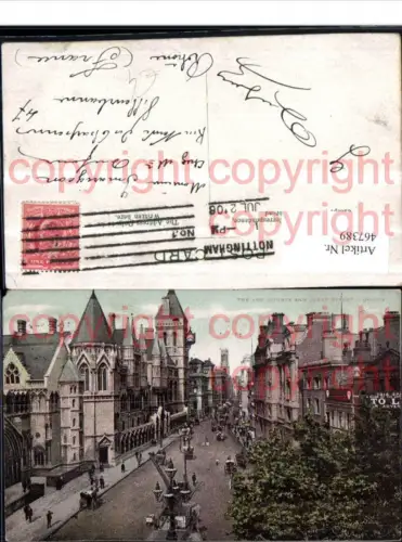 467389,England London Law Courts and Fleet Street Gericht