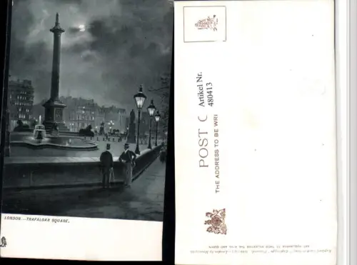 480413,Künstler AK England London Trafalgar Square Mondschein pub Tuck