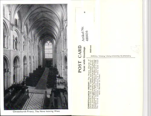 480416,England Christchurch Priory Kirche Innenansicht