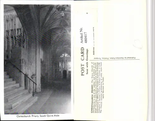 480417,England Christchurch Priory South Quire Aisle Kirche Innenansicht