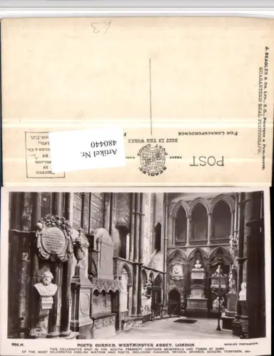 480440,England London Westminster Abbey Poets Corner Büsten