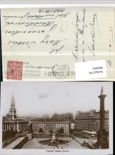 480443,England London Trafalgar Square Platz Säule Brunnen