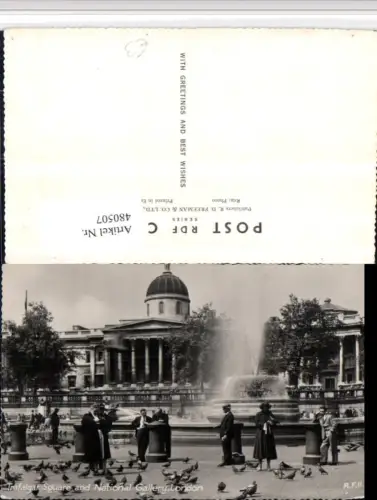 480507,England London Trafalgar Square and National Gallery Brunnen