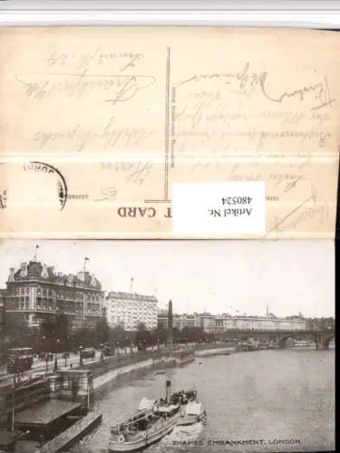 480524,England London Thames Embankment Fluss Dampfer