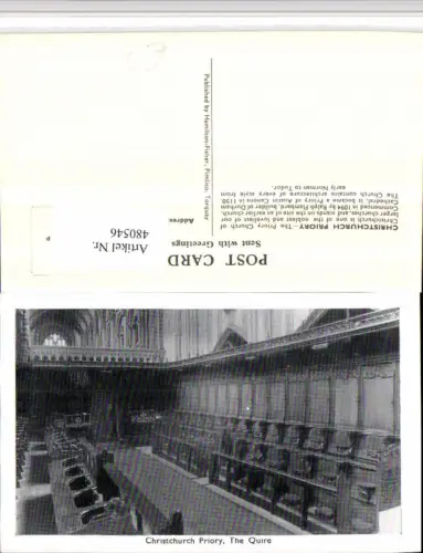 480546,England Christchurch Priory Quire Kirche Chor