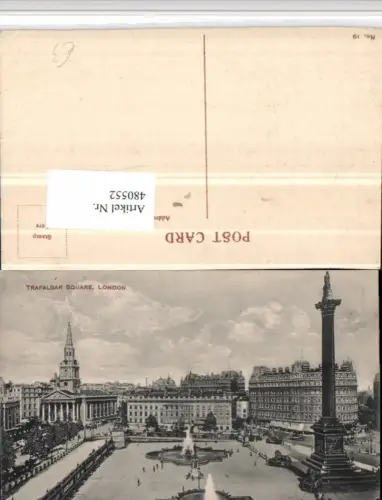 480552,England London Trafalgar Square Platz Säule