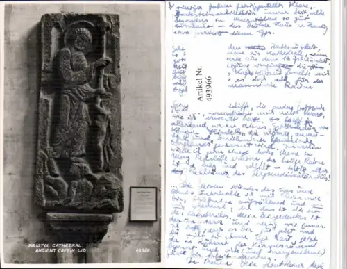 493966,England Bristol Cathedral Ancient Coffin Relief