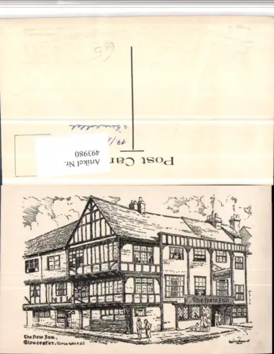 493980,Künstler AK England Gloucester New Inn Haus